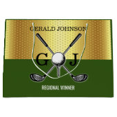 Minimalistisch aangepast elegant golf monogram groot cadeauzakje (Voorkant)