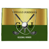 Minimalistisch aangepast elegant golf monogram groot cadeauzakje (Achterkant)