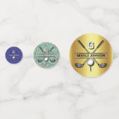 Minimalistisch aangepast elegant Golfmonogram Confetti (Voorkanten)