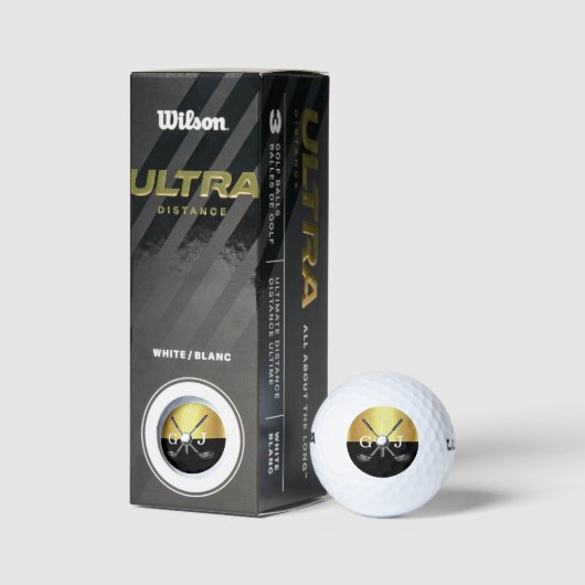 Minimalistisch aangepast elegant Golfmonogram Golfballen (Verpakking)