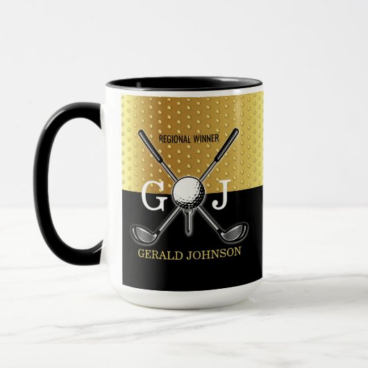 Minimalistisch aangepast elegant Golfmonogram Mok (Links)