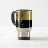 Minimalistisch aangepast elegant Golfmonogram Reisbeker (Voorkant links)