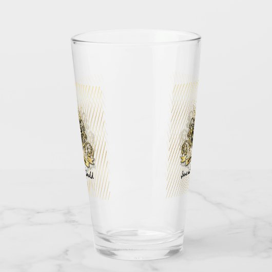 Minimalistisch aangepast elegant monogram-ontwerp glas (Links)