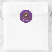 Minimalistisch aangepast elegant monogram-ontwerp ronde sticker (Tas)