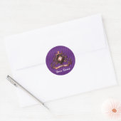 Minimalistisch aangepast elegant monogram-ontwerp ronde sticker (Envelop)