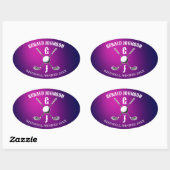 Minimalistisch aangepast elegante golf monogram on ovale sticker (Vel)