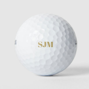 Minimalistisch aangepast goudmonogram gepersonalis golfballen