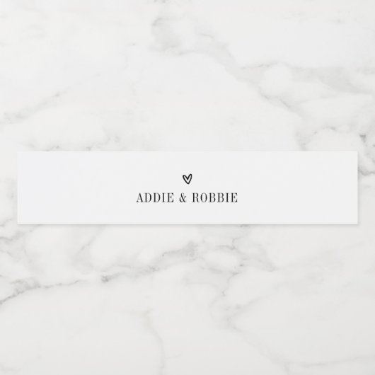 Minimalistisch aangepast huwelijk waterfles etiket (Enkel label)