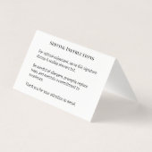 Minimalistisch aangepast Logo-label met buffetscho Kaart (Achterkant)