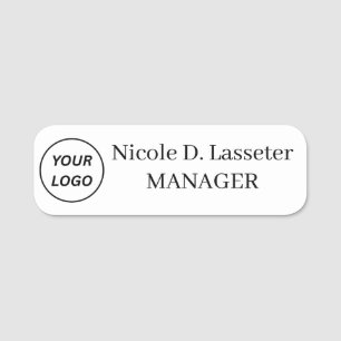 Minimalistisch aangepast logo personeel elegant na naamplaatje
