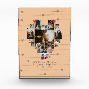 Minimalistisch aangepast roze 18 hart Schitterende Fotoblokken