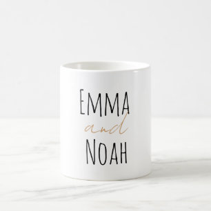 Minimalistisch aangepast script lettertype koppeln koffiemok