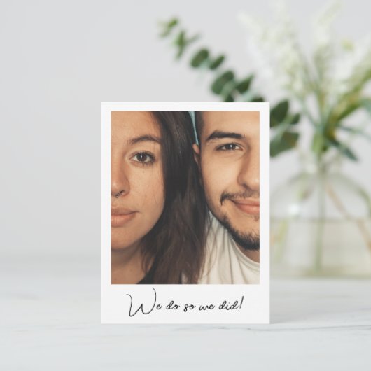 Minimalistisch aangepast script We hebben foto gem Aankondigingskaart (Staand voorkant)