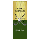 Minimalistisch aangepaste elegante golf monogram g wijn cadeautas (Voorkant)