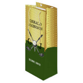 Minimalistisch aangepaste elegante golf monogram g wijn cadeautas (Voorkant Gekanteld)