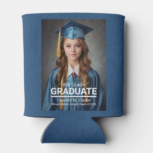 Minimalistisch aangepaste foto 8e rang Afstuderen Blikjeskoeler (Achterkant)