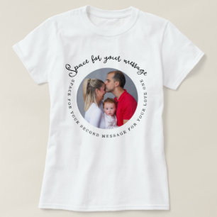Minimalistisch aangepaste foto cirkelvormige bewer t-shirt