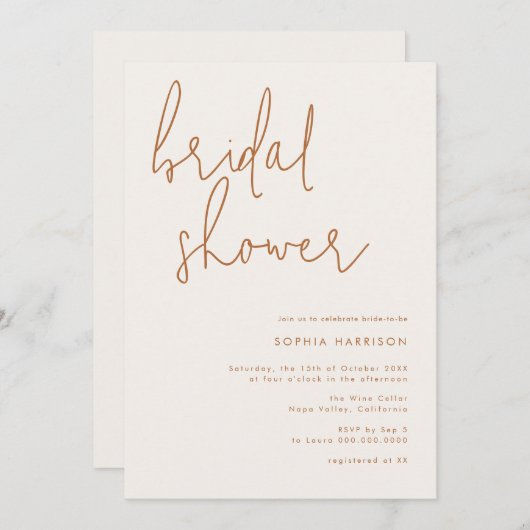 Minimalistisch aards Vrijgezellenfeest Kaart (Voorkant / Achterkant)