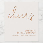 Minimalistisch aards Vrijgezellenfeest Wijn Etiket (Enkel label)