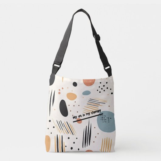 Minimalistisch, abstract, aanpasbaar crossbody tas (Voorkant)