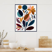 Minimalistisch Abstract Boho Floral Poster (Keuken)