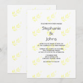 Minimalistisch Abstract geel blad Artsy bruiloft Kaart (Voorkant / Achterkant)