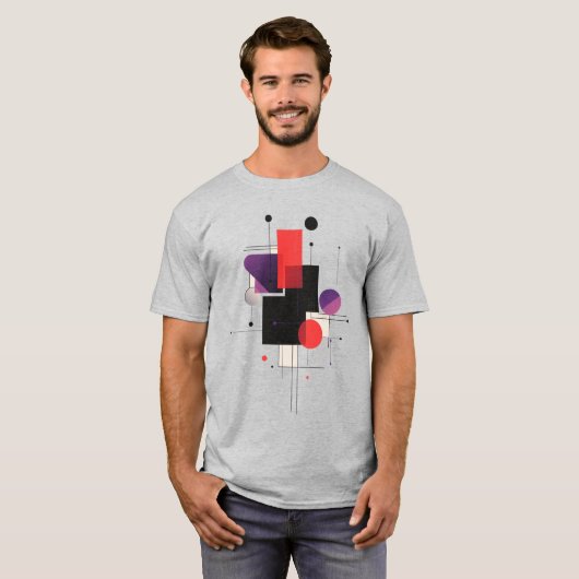Minimalistisch Abstract geometrisch T-shirt voor m (Voorkant volledig)