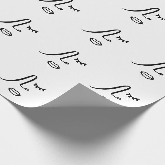 Minimalistisch Abstract gezicht modern kunstontwer Cadeaupapier (Hoek)