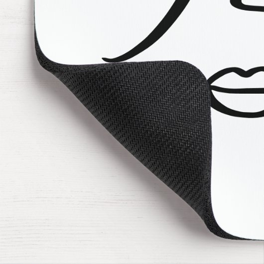 Minimalistisch Abstract gezicht modern kunstontwer Muismat (Hoek)