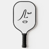 Minimalistisch Abstract gezicht modern kunstontwer Pickleball Paddle (Achterkant)
