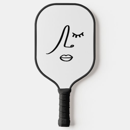Minimalistisch Abstract gezicht modern kunstontwer Pickleball Paddle (Achterkant)