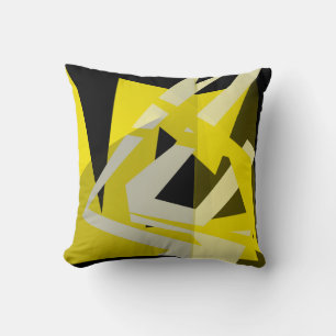 Minimalistisch Abstract kunstpatroon Zwart wit gee Kussen