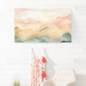 Minimalistisch Abstract Landschap in Soft Pastels. Spandoek (Insitu)