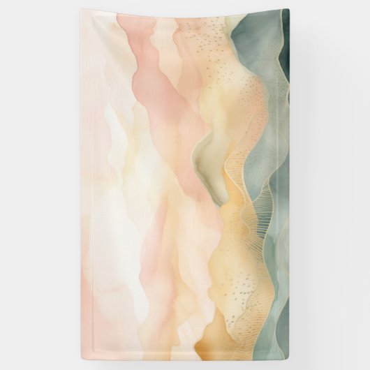 Minimalistisch Abstract Landschap in Soft Pastels. Spandoek (Verticaal)