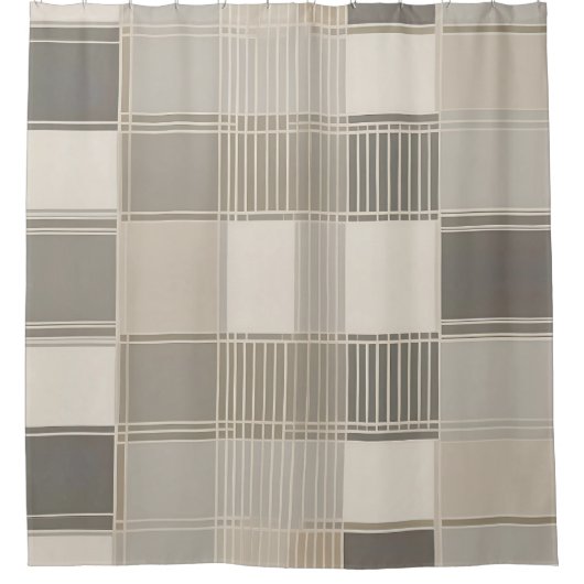 Minimalistisch Abstract met geometrisch patroon Douchegordijn (Voorkant)