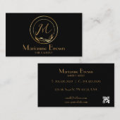 Minimalistisch Abstract modern zwart Visitekaartje (Voorkant / Achterkant)
