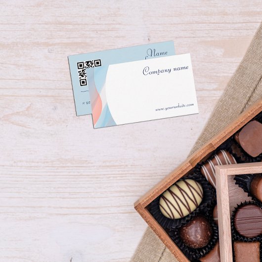 Minimalistisch abstract QR code pastel Visitekaart Visitekaartje