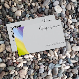 Minimalistisch abstract QR grijs lavendel Visiteka Visitekaartje