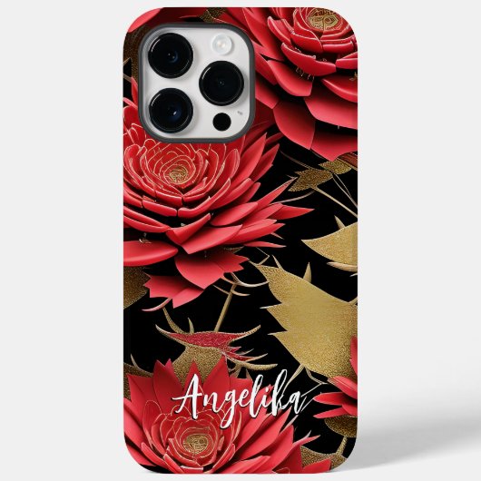 Minimalistisch Abstract rood- en goudpatroon, aang Case-Mate iPhone Case (Achterkant)