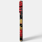 Minimalistisch Abstract rood- en goudpatroon, aang Case-Mate iPhone Case (Achterkant / Links)