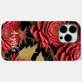 Minimalistisch Abstract rood- en goudpatroon, aang Case-Mate iPhone Case (Achterkant (horizontaal))