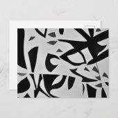Minimalistisch abstract zwart-wit briefkaart (Voorkant / Achterkant)
