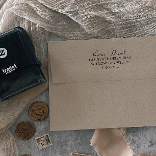 Minimalistisch adres voor weddenschappen zelfinktende stempel