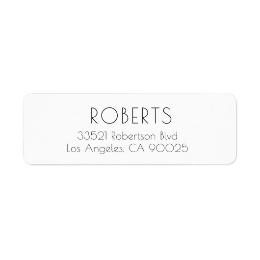 Minimalistisch adreslabel etiket (Voorkant)