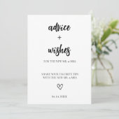 Minimalistisch advies en wensen voor bruid en brui kaart (Staand voorkant)