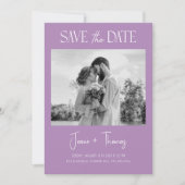 Minimalistisch Afrikaans Violet Save the Date Wedd Kaart (Voorkant)