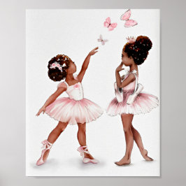 Minimalistisch afro black ballerina modern voorbee poster