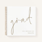 Minimalistisch Afstudeerder Gold Script Afstuderen Notitieboek (Voorkant)