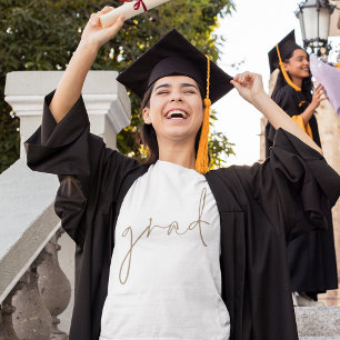 Minimalistisch Afstudeerder Gold Script Afstuderen T-shirt