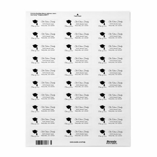 Minimalistisch Afstudeerder Pet Class of 2018 Addr Etiket (Full Sheet)